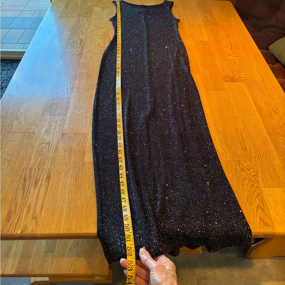 Vintage Black Sleeveless Dress With Multicoloured Sparkles - Picture 6 of 7